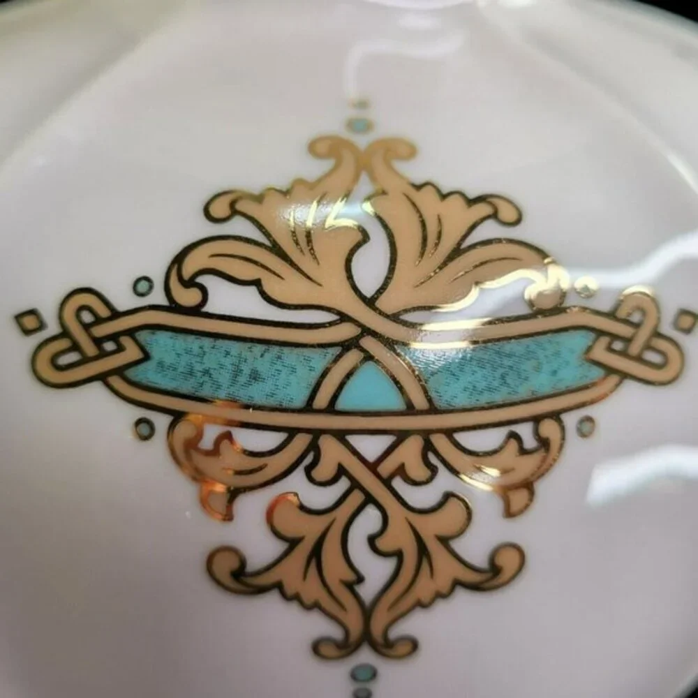 Lenox Catalan Porcelain Vase With‎ 24 kt Gold and Green Accents Home Decor Vtg